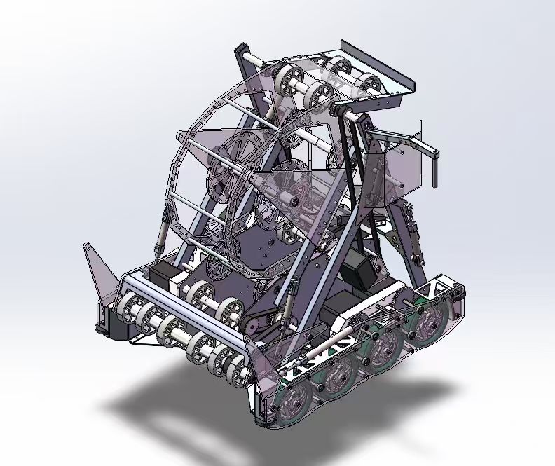 VEX 机器人机械总成的 CAD 视图