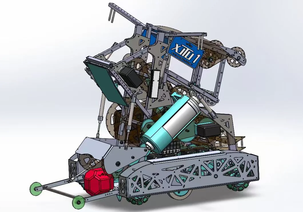 VEX 机器人侧向机械架构 CAD 视图